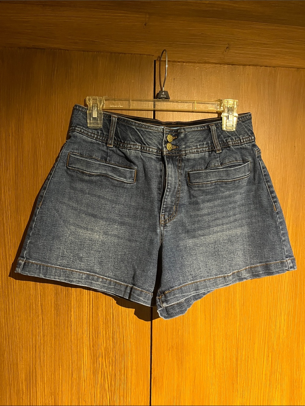 Draper James Medium Blue High-Rise Jean Shorts